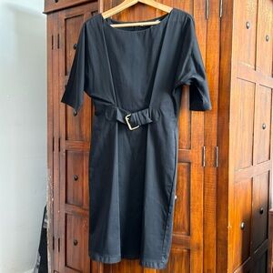 Love Moschino black dress with buckle and pockets